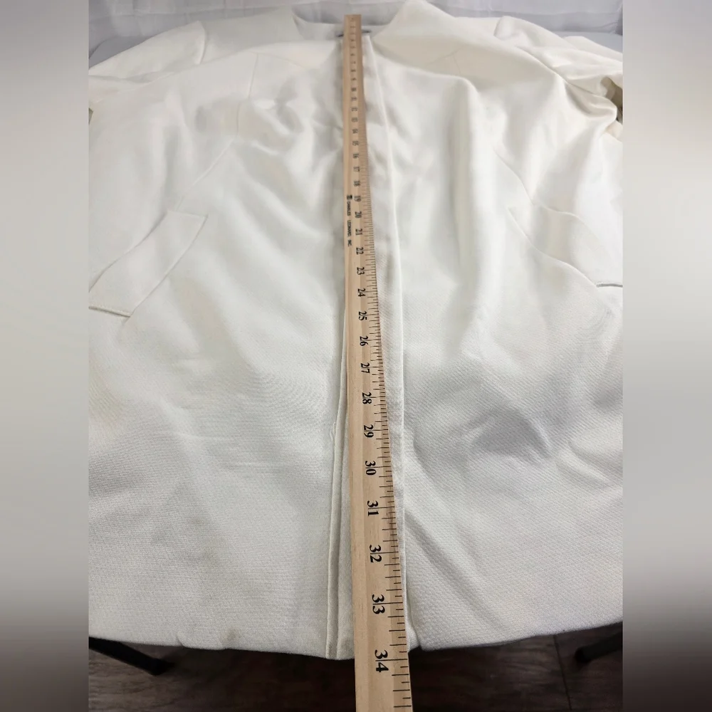 NWT Liz Claiborne 3X Cream Zippered Lined Long Blazer Jacket 3180-AV - Picture 9 of 13
